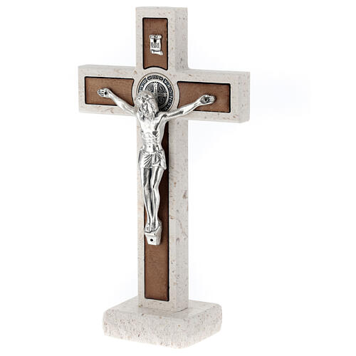 Crucifijo mármol madera Medjugorje 20 cm 2