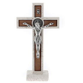 Medjugorje wooden marble crucifix 20 cm