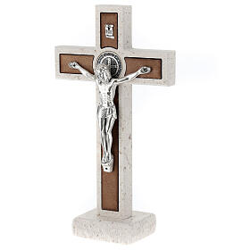 Medjugorje wooden marble crucifix 20 cm
