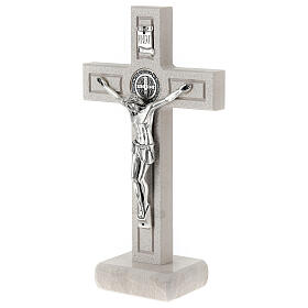 White marble crucifix, Medjugorje, 8 in