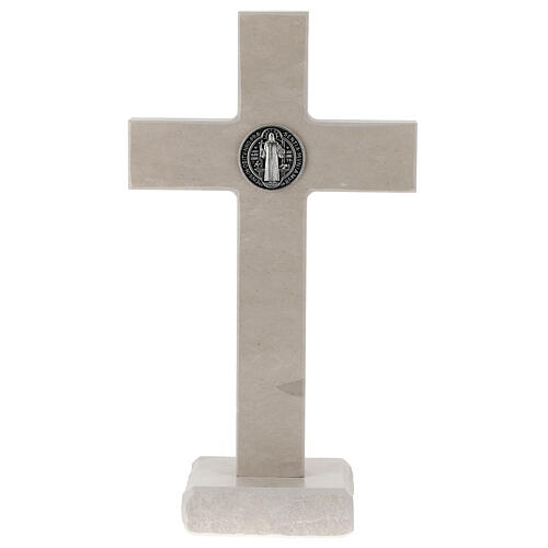 Crucifijo mármol blanco Medjugorje 20 cm 4