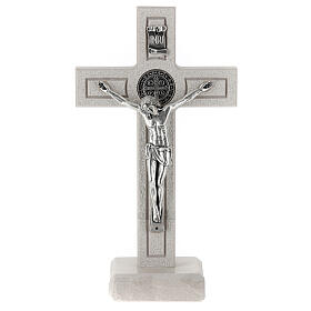 Crucifix marbre blanc Medjugorje 20 cm