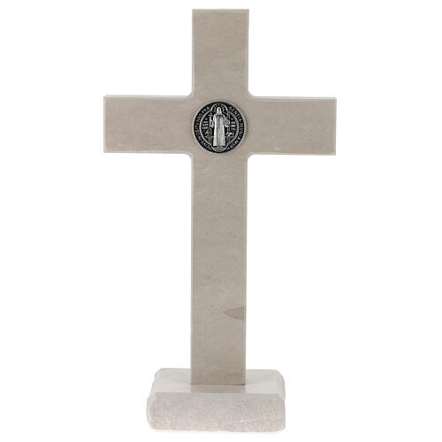 Crucifix marbre blanc Medjugorje 20 cm 4