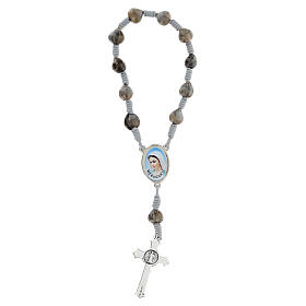 Decade rosary Medjugorje Job's Tear gray cross 5 mm