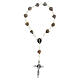 White single decade rosary of Medjugorje with Job's tears of 0.02 in and cross s1