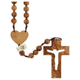 Headboard olivewood rosary of Medjugorje, 0.8 in beads and brown rope