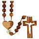 Headboard olivewood rosary of Medjugorje, 1.2 in beads and beige rope s2