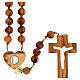Virgin Mary headboard rosary beads in Medjugorje olive wood 3 cm s1