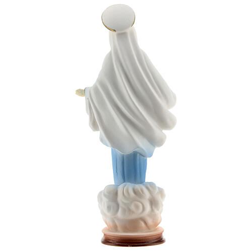 Virgen de Medjugorje polvo de mármol túnica azul 15 cm 5