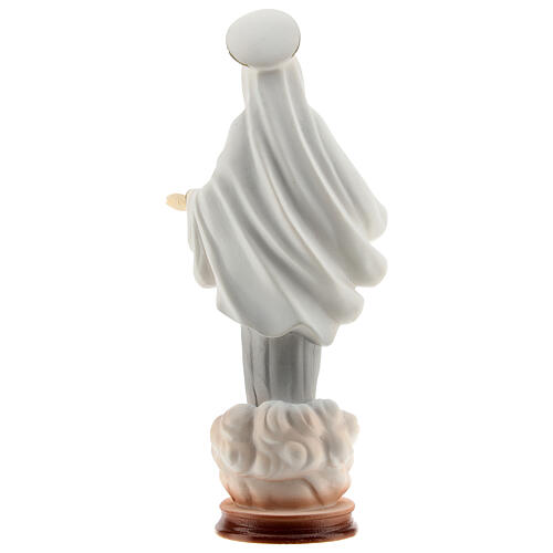 Madonna di Medjugorje veste grigia polvere di marmo 15 cm 5