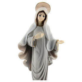 Imagem Nossa Senhora de Medjugorje túnica cinzenta pó de mármore 15 cm