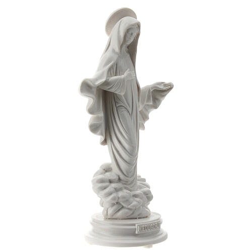 Madonna di Medjugorje polvere di marmo bianco 20 cm 4