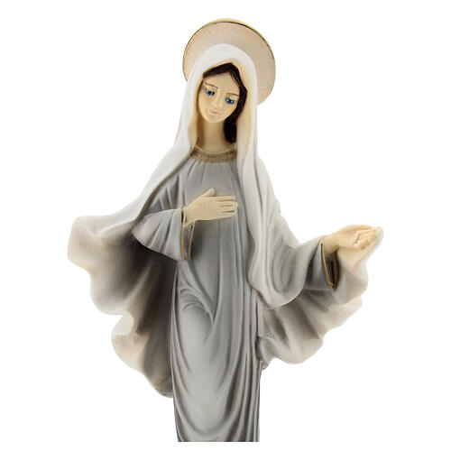 Madonna di Medjugorje polvere di marmo dipinta 20 cm 2