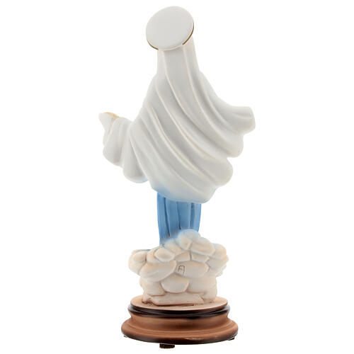 Virgen de Medjugorje vestido azul polvo de mármol 20 cm 5