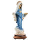Imagem Nossa Senhora de Medjugorje pó de mármore túnica azul clara 20,5 cm s4