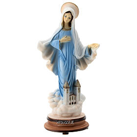 Virgen de Medjugorje azul iglesia San Jaime polvo mármol 20 cm