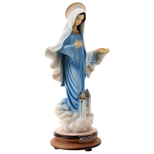 Madonna di Medjugorje azzurra chiesa San Giacomo polvere marmo 20 cm 5