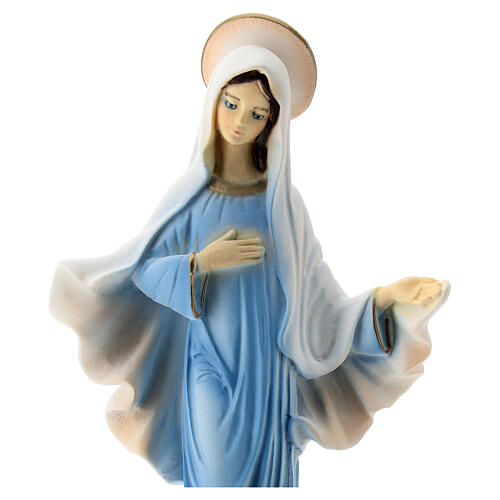 Madonna z Medjugorie błękitna kościół Świętego Jakuba proszek marmurowy 20 cm 2