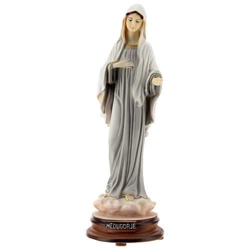 Virgen de Medjugorje pintada 20 cm polvo de mármol 1