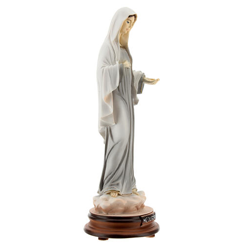 Imagem Nossa Senhora de Medjugorje pó de mármore pintado à mão 21 cm 4