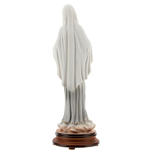 Imagem Nossa Senhora de Medjugorje pó de mármore pintado à mão 21 cm 5