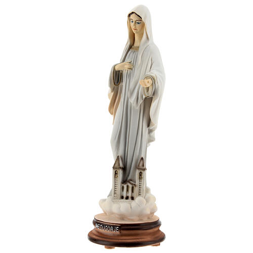 Lady of Medjugorje statue reconstituted marble St James church painted 20 cm 3