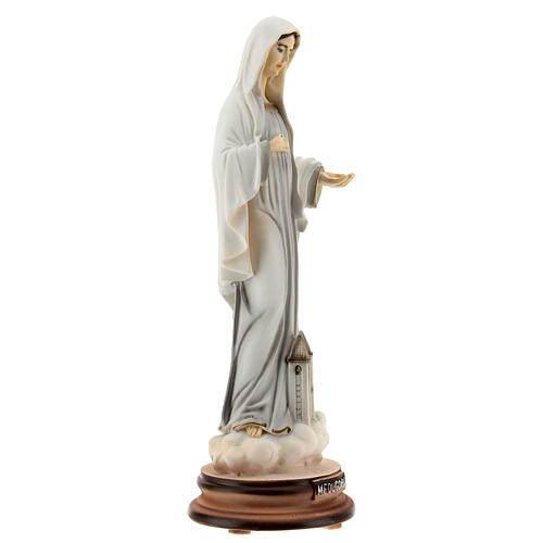 Lady of Medjugorje statue reconstituted marble St James church painted 20 cm 4