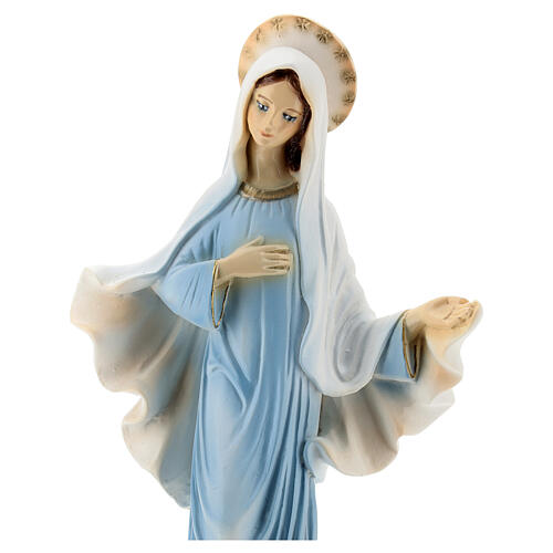 Lady of Medjugorje statue painted church reconstituted marble 30 cm OUTDOORS 2