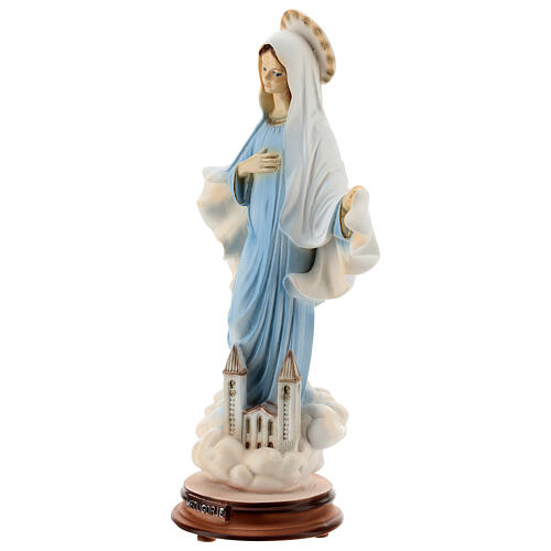 Lady of Medjugorje statue painted church reconstituted marble 30 cm OUTDOORS 4