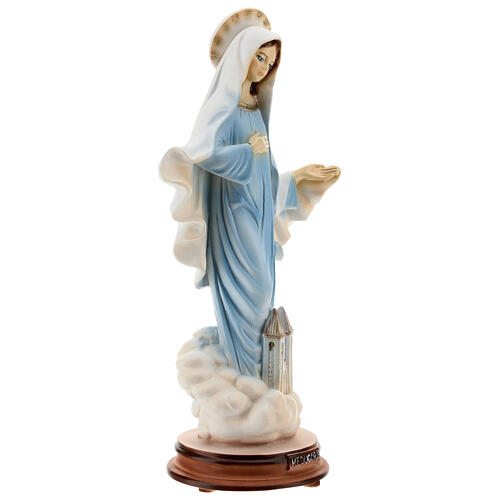 Lady of Medjugorje statue painted church reconstituted marble 30 cm OUTDOORS 5