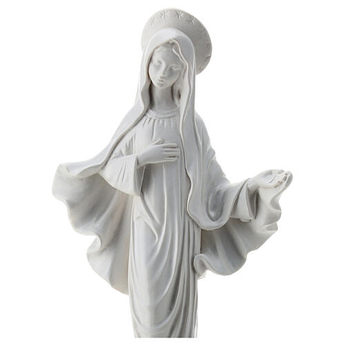 Virgen de Medjugorje polvo de mármol blanco 30 cm EXTERIOR 2