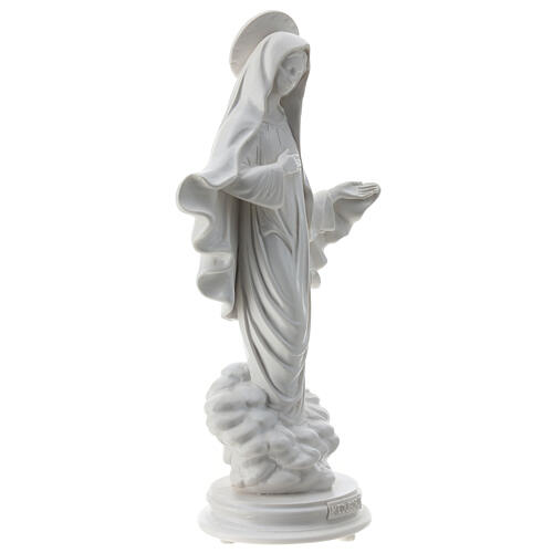 Virgen de Medjugorje polvo de mármol blanco 30 cm EXTERIOR 4