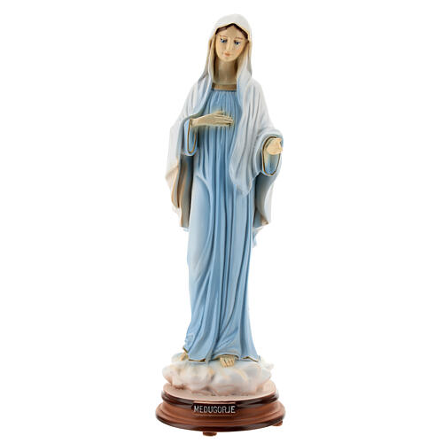 Virgen de Medjugorje 30 cm polvo de mármol pintada EXTERIOR 1