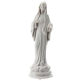 Madonna von Medjugorje aus weißem Marmorstaub, 30 cm AUßEN