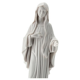 Virgen de Medjugorje blanco polvo de mármol 30 cm EXTERIOR