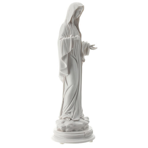 Imagem Nossa Senhora de Medjugorje Rainha da Paz pó de mármore branco 27x9 cm PARA EXTERIOR 4
