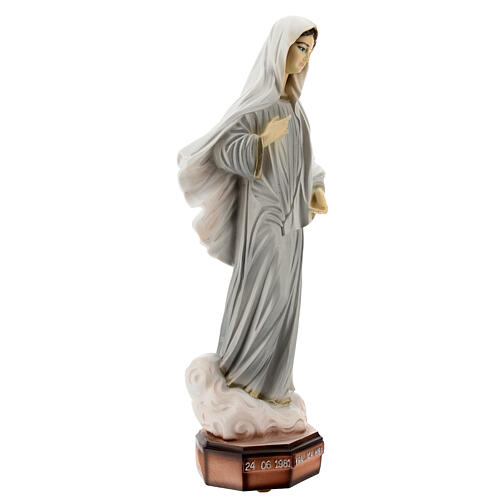 Madonna di Medjugorje veste grigia polvere di marmo 30 cm ESTERNO 4