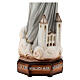 Our Lady of Medjugorje with church, grey dress and floaty veil, marble dust, 30 cm, OUTDOOR s3