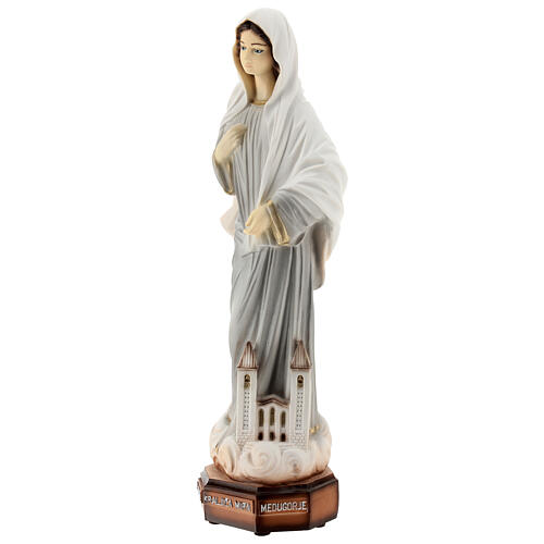 Lady of Medjugorje statue church in painted reconstituted marble 30 cm OUTDOORS 4