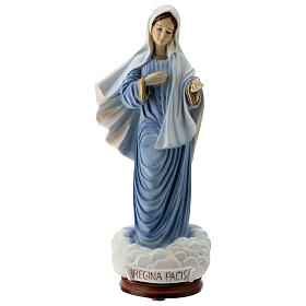 Virgen Medjugorje polvo mármol Reina Pacis 40 cm pintada EXTERIOR