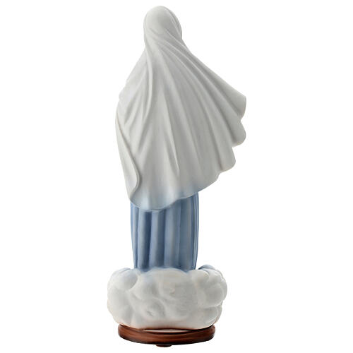 Virgen Medjugorje polvo mármol Reina Pacis 40 cm pintada EXTERIOR 6