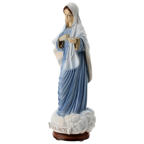 Imagem Nossa Senhora de Medjugorje Regina Pacis pó de mármore pintado 38x15,5 cm PARA EXTERIOR 3