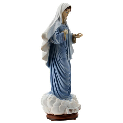 Imagem Nossa Senhora de Medjugorje Regina Pacis pó de mármore pintado 38x15,5 cm PARA EXTERIOR 4