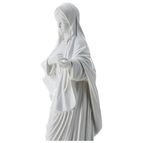 Imagem Nossa Senhora de Medjugorje Regina Pacis pó de mármore branco 38x15,5 cm PARA EXTERIOR 4