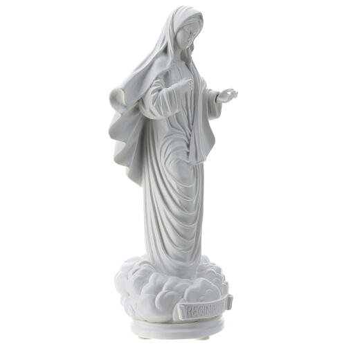 Imagem Nossa Senhora de Medjugorje Regina Pacis pó de mármore branco 38x15,5 cm PARA EXTERIOR 5