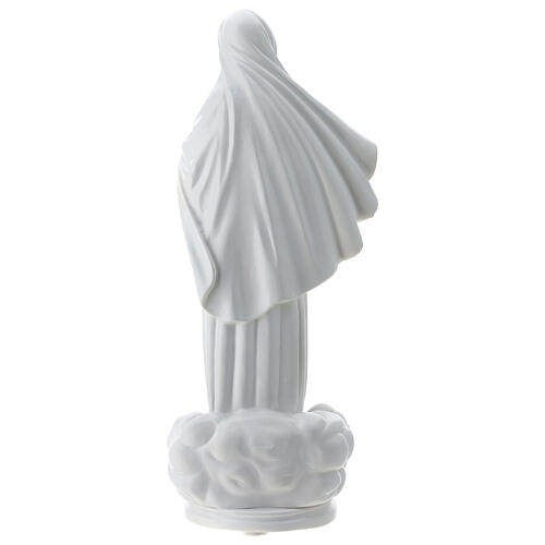 Imagem Nossa Senhora de Medjugorje Regina Pacis pó de mármore branco 38x15,5 cm PARA EXTERIOR 7