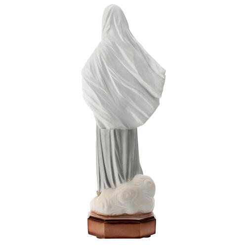 Virgen de Medjugorje vestido gris polvo mármol 40 cm pintada EXTERIOR 7