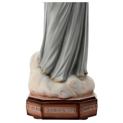 Mary Queen of Peace statue grey robes reconstituted marble 40 cm OUTDOORS 6