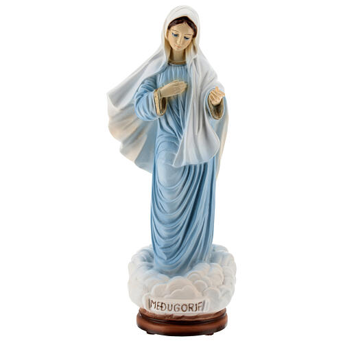 Virgen Medjugorje polvo de mármol 30 cm pintada EXTERIOR 1