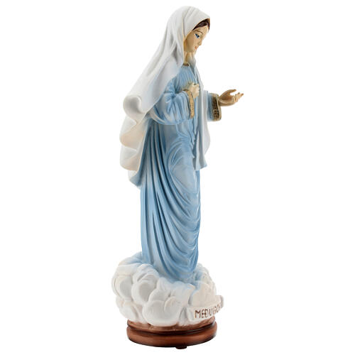 Virgen Medjugorje polvo de mármol 30 cm pintada EXTERIOR 4
